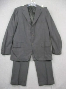 Norman Hilton Suit 40R Gray Pinstripe 2 Piece England - Picture 1 of 18