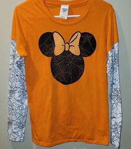 Disney Minnie Mouse Spiderwebs Halloween Shirt Juniors XG 15-17 Women's 