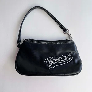 Timberland Vintage Y2K Varsity Black Wristlet Mini Bag Wallet Embroidered Logo - Picture 1 of 10
