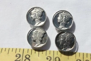 Botones de costura de metal con cubierta de botón de cabeza de diez centavos coleccionables artesanías joyería 4 un. - Imagen 1 de 3