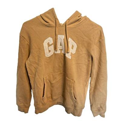 Camisa de manga larga amarilla mostaza con capucha logotipo Heritage talla XS de Gap para mujer Foto 1 de 2