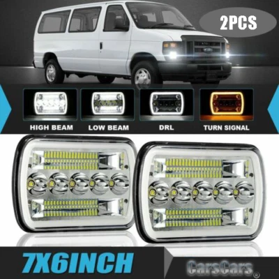 Haz de faros LED DRL 5x7 7X6" impermeable apto para Mazda B2200 B2600 RX-7 HOT Foto 1 de 4