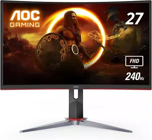 C27G2Z 27" Curved Frameless Ultra-Fast Gaming Monitor, FHD 1080P, 0.5Ms 240Hz, F - Picture 1 of 12