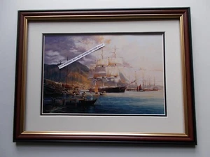 NAVY PRINT FRAMED -THE AMERICAN CLIPPER FLYING CLOUD - Picture 1 of 2