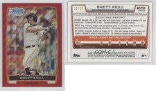 2012 Bowman Chrome Prospects Redemption Refractor Red Wave /25 Brett Krill