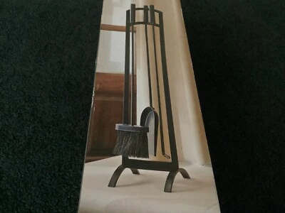 Juego de herramientas para chimenea moderno umbral acabado negro mate -NUEVO Foto 1 de 3