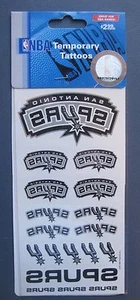 SAN ANTONIO SPURS TEMPORARY TATTOOS 3" x 6" SHEET NEW IN PACKAGE NBA LICENSED - Picture 1 of 1