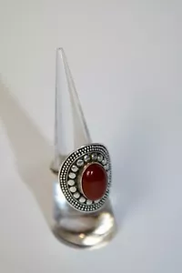 Sterling 925 Karneol Western Style Größe 6,75 Ring - rundes Design, 9,5 g - Bild 1 von 5