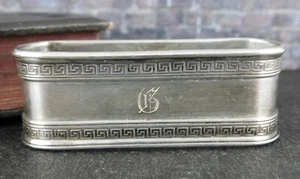 Vintage Gorham 925 Sterling Silver Etruscan Oval Napkin Ring Hanover Bank Gift - Picture 1 of 6