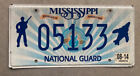 2014 MISSISSIPPI license plate #05133 National Guard Birthplace of America Music