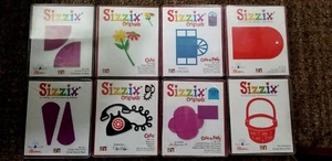 Lot of Eight (8) SIZZIX Dies - (2 Cuts, 2 Cuts & Folds, 4 Other)  - Picture 1 of 2
