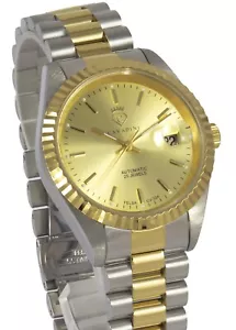 Cavadini Automatic Men's Watch Kal.felsa Swiss Made CV-334 Leonardo Bicolor-Gold - Picture 1 of 5