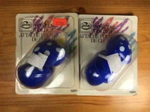 Lote de 2 soportes vintage cola de caballo cola de caballo cola de flequillo 1988 corazón azul Polkadots - Imagen 1 de 7