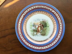 Antqiue Vienna, Austria romantic courting scene porcelain Plate - Picture 1 of 5