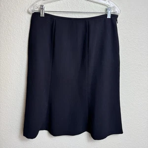 Evan Picone Women's Skirt 12P Black Lined A-Line Side Zip Career Business - Picture 1 of 4