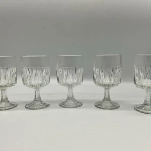 5 Vtg Libby Duratuff Clear Glass Water Goblets 5 7/8” T - Picture 1 of 9