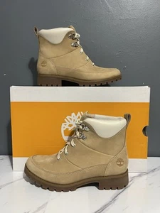Timberland Women's Ellendale Mid Full Grain Hiker Boots Sz 6 Light Beige (New) - Picture 1 of 8