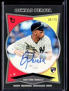 2023 Topps Brooklyn Collection Rookie Black Auto Oswald Peraza NYY 08/75 #AC-OP - Bild 1 von 2