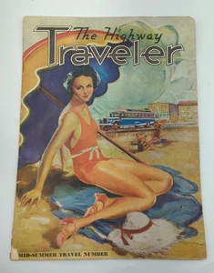 Vintage 1933 Magazin ~ "The Highway Traveler" ~ Weltausstellung/Kalifornien ~ Cover Art ~ - Bild 1 von 9
