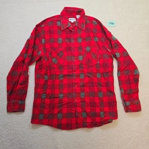 Highlander Flannel By Bud Berma Red Plaid Button Front Shirt Size Large USA - Picture 1 of 10