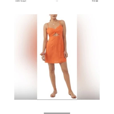 O'Neill оранжевый вырез мини-платье средний без рукавов повседневный Summer вечеринки сарафан - Изображение 1 из 4