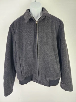 Banana Republic Mens XL Extra Large Bomber Jacket Coat Dark Gray Wool Cashmere - Image 1 of 4