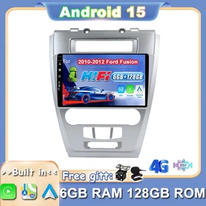 For 2010-2012 Ford Fusion Car Stereo Wireless Car Play GPS Android 15 Navi 128GB - Picture 1 of 17