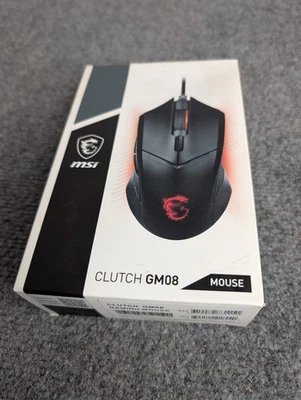 MSI Clutch GM08 Gaming Mouse, 4200 DPI Optical Sensor 3,Red LED Lighting - BLACK - Image 1 of 4