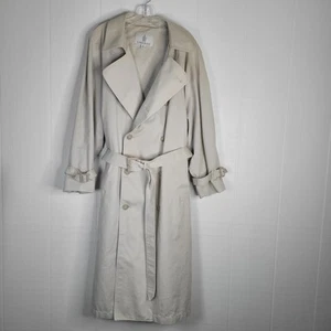 London Fog Men’s Trench Coat Vintage Khaki Beige Belted Sz 40 Regular - Picture 1 of 11