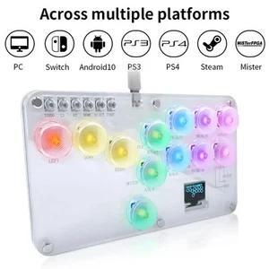 RGB Arcade Hitbox Tastiera Arcade Fightstick Controller per PS4/PS5/Switch Xbox - Foto 1 di 6