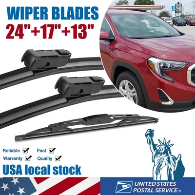 Full Set Front Rear Windshield Wiper Blades For Gmc Terrain 2010-2014(24"17"13") Foto 1 de 4