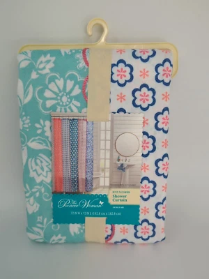 The Pioneer Woman Shower Curtain Ditsy Patchwork Cotton Blend 72" Floral