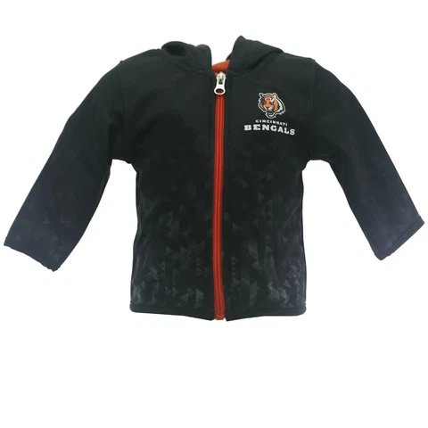Cincinnati Bengals Official NFL Infant Toddler Full Zip Hooded Sweatshirt New Cover