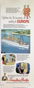 VINTAGE 1950s Print Ad ~ Canadian Pacific ~ Sightsee the St. Lawrence... - Picture 1 of 1
