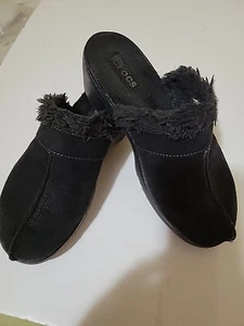 Crocs suede clogs black slip on shoes comfort womens Size 8 - Picture 1 of 10