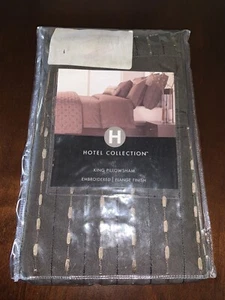 Hotel Collection Dash Stitch King Pillow Sham Embroidered Flange - MSRP $110 - Picture 1 of 3