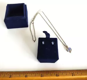 925 Sterling Stauer Tansanit Infinity Halskette & Ohrringe Set mit Box - Bild 1 von 6
