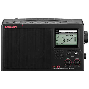 Sangean PR-D3 Portable AM/FM Radio - BLACK