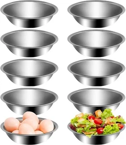 Cuencos pequeños de acero inoxidable de 10 piezas, cuenco de metal de cocina de 6 1/2" de ancho con base plana - Imagen 1 de 7