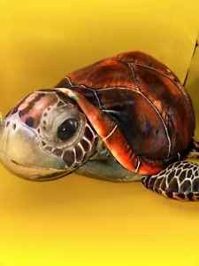 Large FIESTA Turtle PLUSH Multicolor Realistic Print 16” x 10” x 8” - Picture 1 of 10