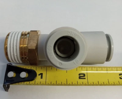 SMC KQ2Y12-04S 12mmX1/2"NPTx12mm push-to-connect male run tee **5-pack** - Image 1 of 3