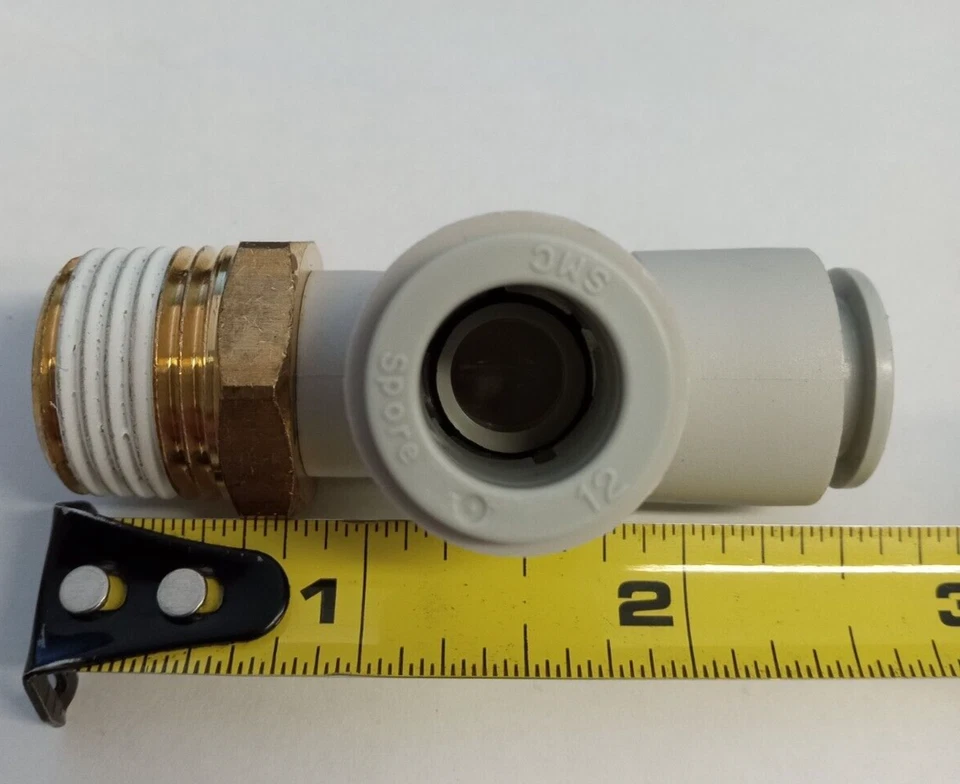 SMC KQ2Y12-04S 12mmX1/2"NPTx12mm push-to-connect male run tee **5-pack** - Image 1 of 3