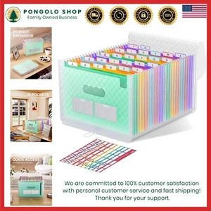 Stylish 26-Pocket Accordion File Organizer for Efficient Document Management - Picture 1 of 9