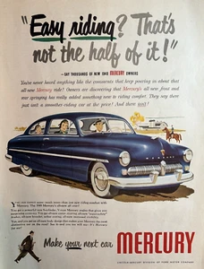 1949 Mercury Automobile 8-Cylinder V Type Blue Easy Riding Vintage Print Ad - Picture 1 of 1