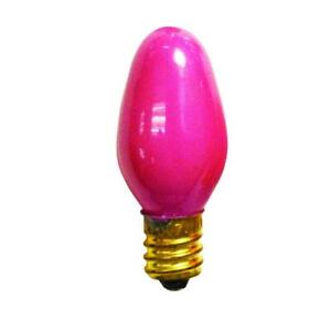 Bulbrite 709607 Incandescent C7 Christmas Light Bulb, 120V, 7 Watt, Ceramic Pink