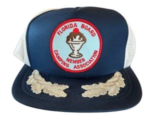 Cappello camionista vintage Florida rete schiuma snapback logo gelato blu bianco - Foto 1 di 5