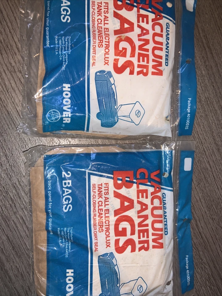 Lote de 2 NUEVAS Bolsas Aspiradora Tanque Hoover Electrolux Cierre Automático Goma Mar Foto 1 de 1