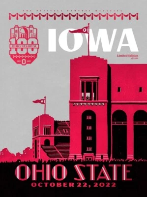 OHIO STATE VS. IOWA PROGRAM 10/22/22 W/ CERTIFICATE LIMITED EDITION 2000 GAMEDAY - Image 1 of 2