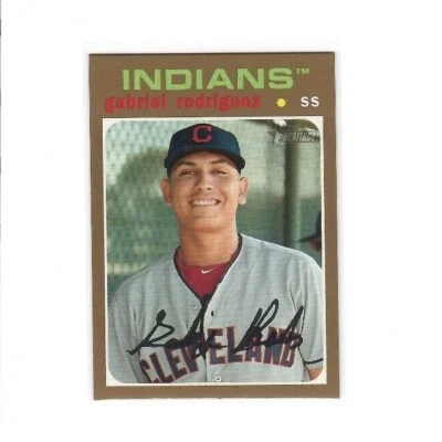 2020 Topps Heritage Minor Gabriel Rodriguez Gold Cleveland Indians RC 6/15 #158 - Image 1 of 2