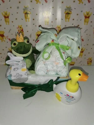 CSS Windeltorte Frosch für Jungen / Mädchen Geschenk Geburt Baby Taufe Plüsch Löwe
